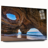 Acrylic wall art collection showcasing a side view of a vibrant landscape and cave design, elegantly displayed without pins, perfect for modern home decor.