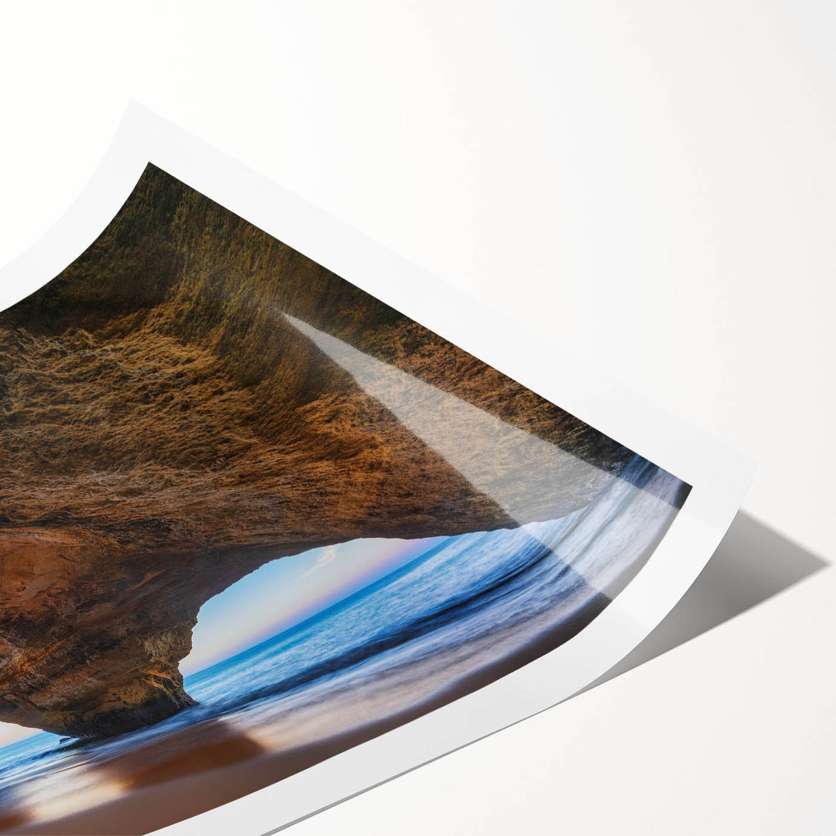 Rolled print showcasing a vibrant landscapes and caves wall art design, featuring earthy tones and intricate patterns, ideal for enhancing home decor.