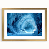 Framed wall art collection showcasing a stunning landscape with cave designs, featuring a gold mat, perfect for adding elegance to home decor.