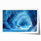 Vibrant rolled print showcasing abstract landscape and cave designs with earthy tones, perfect for modern decor. Packaged securely in a protective tube for safe shipping.