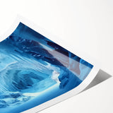 Abstract mountain landscape wall art print showcasing vibrant colors and intricate details, rolled for easy shipping, perfect for modern home decor and art enthusiasts.