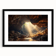 Framed wall art collection showcasing a stunning cave landscape design with a sleek black mat and frame, perfect for modern home decor. Ideal for art enthusiasts.