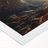 Vibrant rolled canvas showcasing a stunning landscape of colorful caves, perfect for modern decor, presented in a protective cardboard tube for safe delivery.