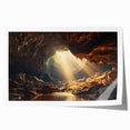 Abstract landscape wall art print showcasing vibrant colors and intricate cave designs, rolled for easy display and shipping in a protective tube. Perfect for modern decor enthusiasts.