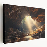 Stretched canvas wall art showcasing a vibrant landscape design with intricate cave formations, perfect for adding a touch of nature-inspired decor to any room.