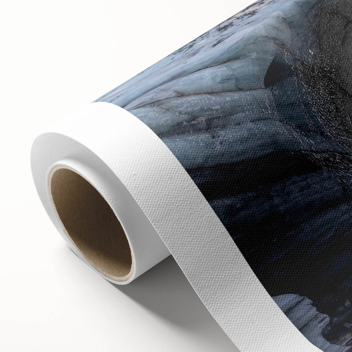 Rolled canvas showcasing an intricate landscape cave design, featuring earthy tones and textured details, ideal for enhancing home decor and artistic spaces.