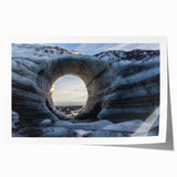 Vibrant rolled print showcasing abstract cave landscape artwork in earthy tones, designed for wall decor, ideal for modern art enthusiasts and interior decoration.