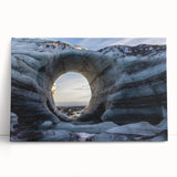 Stretched canvas wall art featuring a vibrant landscape of caves and natural formations, showcasing earthy tones and textures, perfect for home decor.