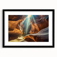 Framed wall art collection featuring abstract cave landscapes in earthy tones, presented in a sleek black frame with matting, perfect for modern home decor.