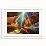 Framed wall art collection showcasing a serene cave landscape design with a white mat, perfect for enhancing modern interior decor. Ideal for art enthusiasts and home styling.