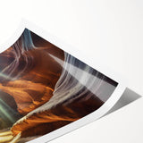 Vibrant landscape wall art print showcasing intricate cave designs in earthy tones, rolled for easy shipping and display in home decor settings. Perfect for enhancing any interior with a touch of artistic elegance.