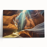 Stretched canvas wall art featuring an abstract landscape with earthy tones and cave designs, perfect for modern home decor. Ideal for accentuating living spaces.