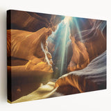 Stretched canvas wall art showcasing a vibrant cave landscape design, featuring rich earthy tones and intricate textures, perfect for home decor enhancement.