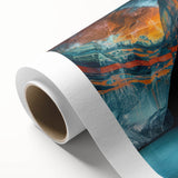 Rolled canvas wall art showcasing a vibrant landscape design featuring intricate cave formations and vivid colors, ideal for home decor and interiors.