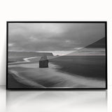 Framed acrylic wall art showcasing a dramatic cliff landscape design, featuring vibrant colors and intricate details, perfect for modern home decor.