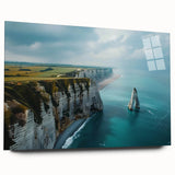 Acrylic wall art piece showcasing a stunning landscape of cliffs, captured from a side view. The vibrant colors and intricate details enhance any modern decor. Perfect for nature lovers and art enthusiasts.