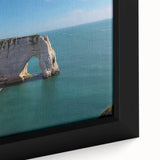 Framed canvas close-up of a vibrant landscape wall art design, showcasing dramatic cliffs and rich colors, perfect for home decor and interior design enthusiasts.
