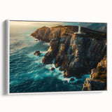 Framed canvas wall art showcasing a stunning cliff landscape design, featuring vibrant colors and intricate details, perfect for home decor in a modern setting.
