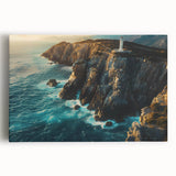 Stretched canvas wall art showcasing a vibrant landscape of towering cliffs and serene skies, ideal for adding a natural touch to any modern interior decor.