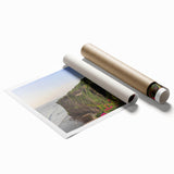 Vibrant rolled print of a dramatic cliff landscape featuring intricate textures and rich colors, ideal for modern home decor. Perfectly packaged in a protective tube.