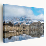 Stretched canvas wall art showcasing a stunning cliff landscape design, featuring vibrant colors and intricate details, perfect for enhancing modern decor aesthetics.