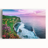 Stretched canvas wall art showcasing a dramatic cliff landscape design with vibrant colors, ideal for enhancing modern home decor. Perfect for nature enthusiasts.
