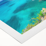 Stunning rolled canvas featuring a vibrant landscape of rugged cliffs and serene skies, ideal for home decor, showcasing natural beauty in rich colors.