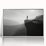 Framed acrylic wall art featuring a scenic landscape with majestic cliffs, showcasing vibrant colors and intricate details, perfect for modern home decor.