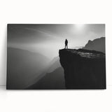 Stretched canvas wall art depicting a vibrant landscape with towering cliffs, featuring rich colors and intricate details, perfect for modern home decor.