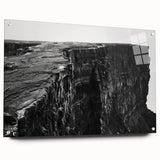 Acrylic wall art featuring a stunning landscape of cliffs, displayed from a side view, showcasing vibrant colors and intricate details, perfect for modern decor.