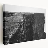 Stretched canvas wall art showcasing a vibrant landscape of cliffs, emphasizing rich colors and dramatic textures, perfect for enhancing modern home decor.