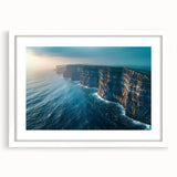 Framed wall art featuring a stunning landscape of cliffs in soft hues, showcasing intricate details and textures, ideal for enhancing home decor.