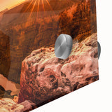 Acrylic glass wall art piece showcasing a stunning close-up of vibrant landscapes and cliffs, featuring rich colors and intricate textures, perfect for modern decor.