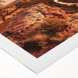 Stunning rolled canvas art depicting dramatic cliffs against a vibrant sunset, ideal for enhancing home decor with its colorful landscape design.