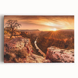 Stretched canvas wall art showcasing a dramatic landscape of cliffs and ocean waves, with vibrant colors and intricate details, perfect for modern home decor.