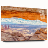 Acrylic wall art featuring a stunning landscape of cliffs, showcasing vibrant colors and intricate details, designed for stylish home decor. Ideal for modern interiors.