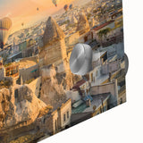 Close-up of a stunning acrylic wall art piece showcasing vibrant landscapes and dramatic cliffs, ideal for adding a modern touch to home decor. The artwork features rich colors and intricate details, making it a captivating focal point for any room.