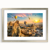 Framed wall art depicting a striking cliff landscape design, featuring silver matting and a modern aesthetic, perfect for enhancing home decor with natural beauty.