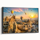 Framed canvas wall art showcasing a stunning landscape of cliffs, featuring vibrant colors and intricate details, perfect for enhancing modern home decor.