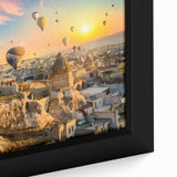 Framed canvas wall art depicting a dramatic cliff landscape, showcasing vibrant colors and intricate details, perfect for home decor and nature enthusiasts.