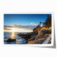 Stunning rolled canvas print showcasing a vibrant landscape of cliffs at sunset, featuring rich colors and intricate details, perfect for home decor.