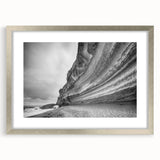 Framed silver wall art showcasing stunning cliffs and landscapes design, complete with a white mat, perfect for modern home decor. Ideal for enhancing interior aesthetics.