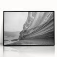 Framed acrylic wall art featuring a scenic landscape of cliffs, showcasing vibrant colors and intricate details, designed to enhance modern interior decor.