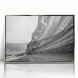 Framed acrylic wall art showcasing a stunning landscape of cliffs, featuring rich colors and intricate details, perfect for modern home decor. The artwork is displayed in a sleek silver frame, enhancing its aesthetic appeal and making it an ideal centerpiece for any room.