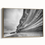 Framed canvas wall art showcasing a stunning cliff landscape design with golden accents, perfect for home decor. Ideal for adding elegance to any room.