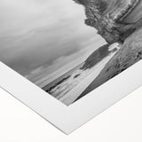 Rolled canvas wall art showcasing a vibrant landscape with cliffs against a dramatic sky, perfect for home decor. Ideal for nature enthusiasts and art lovers.