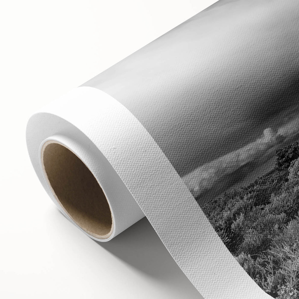 Stunning rolled canvas wall art showcasing a vibrant landscape scene with cliffs and rich colors, ideal for home decor, delivered in protective cardboard packaging.
