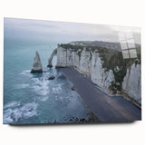 Acrylic glass wall art showcasing a stunning landscape of rugged cliffs, emphasizing vibrant colors and intricate details. Ideal for modern home decor, this piece adds a touch of nature and elegance to any room.