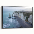 Framed canvas wall art showcasing a stunning landscape of cliffs, featuring rich colors and intricate details, designed to enhance modern home decor.