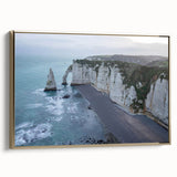 Framed canvas wall art showcasing a stunning landscape of cliffs with a gold frame, adding elegance to home decor. Ideal for nature enthusiasts and art lovers.